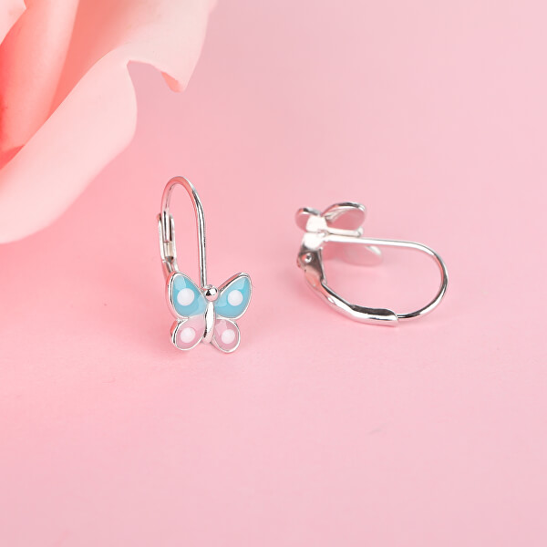 Gyengéd ezüst fülbevalók Pillangók E0000167