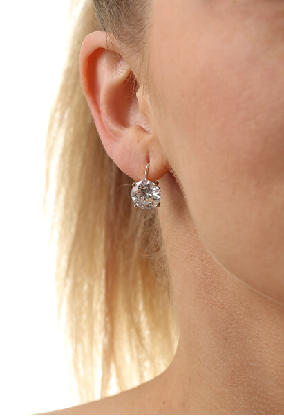 Gyengéd ezüst fülbevaló átlátszó cirkónium kövekkel  E0000673, E0000674