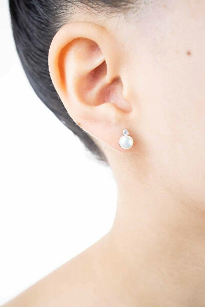 Varázslatos ezüst fülbevaló gyöngyökkel EP000183