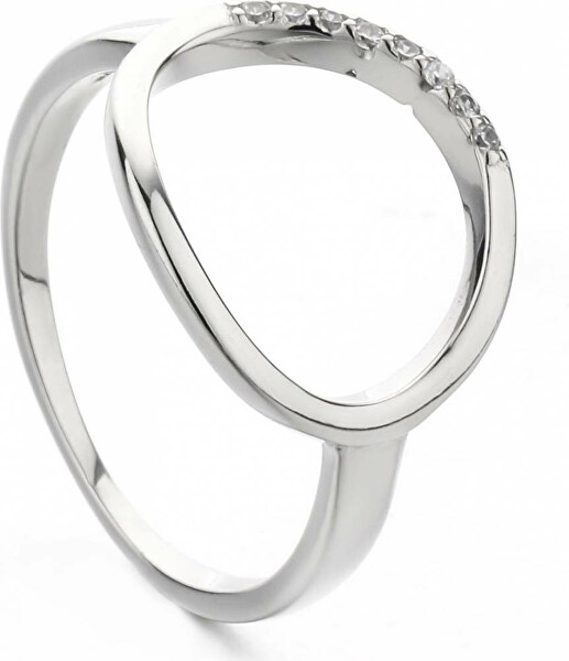 Inel elegant din argint cu zirconi R0001901