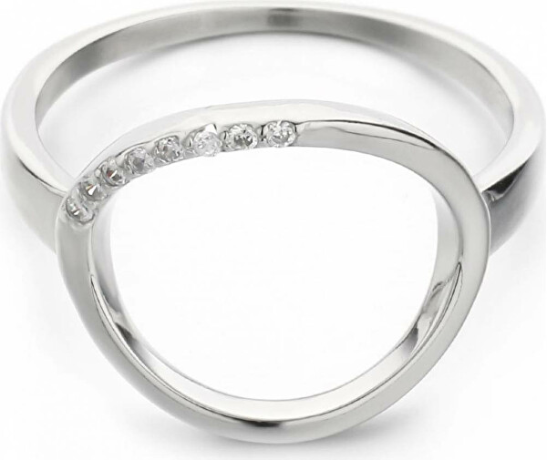 Elegante anello in argento con zirconi R0001901