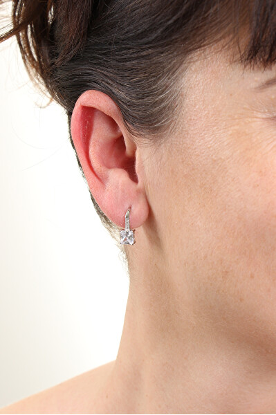 Originali orecchini in argento con zirconi trasparenti E0000665