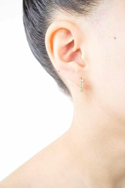 Aranyozott karika fülbevaló cirkónium kövekkel E0002664
