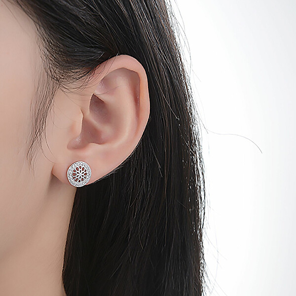 Gyönyörű ezüst fülbevaló cirkónium kővel E0002354