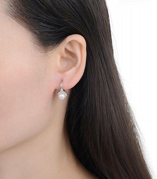 Incantevoli orecchini in argento con perle e zirconi EP000178