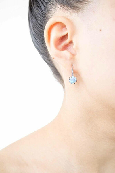 Bájos ezüst fülbevaló türkiz opálokkal E0000598