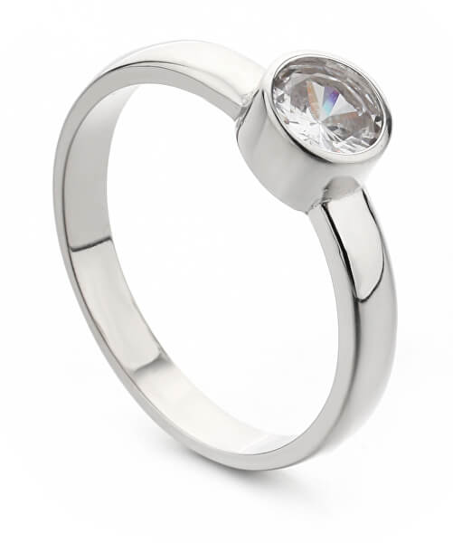 Pôvabný strieborný prsteň s čírym zirkónom R00020