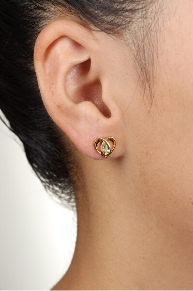 Romantikusaranyozott fülbevalók olivin kővel EG000072