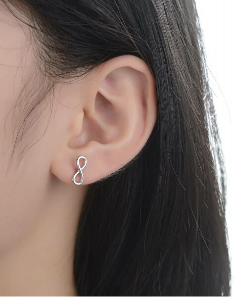 Eleganti orecchini longitudinali in argento Infinito E0002501
