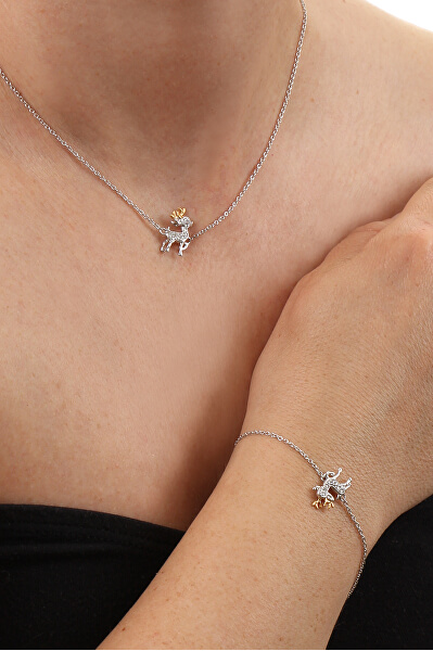 Strieborný bicolor náhrdelník s Jelínek N0000483