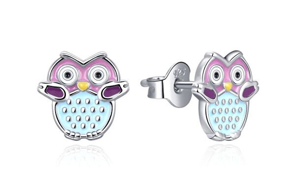Dětské stříbrné náušnice Sova E0003769