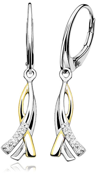 Eleganti orecchini in argento bicolore E0001306