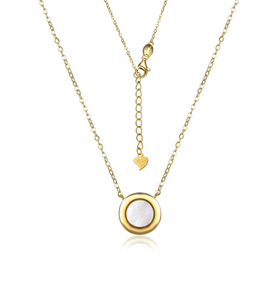 Elegantný pozlátený náhrdelník s perleťou N0000523