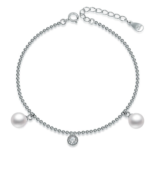 Elegante bracciale in argento con perle BP000025