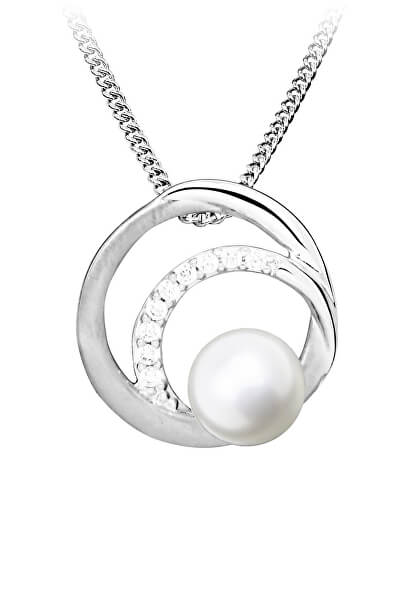 Elegantný strieborný prívesok s perlou PP000118