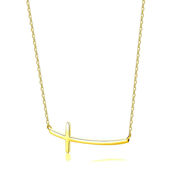 Feine vergoldete Halskette Kreuz N0000490