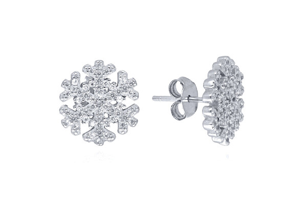 Krásné stříbrné náušnice Vločky E0002567