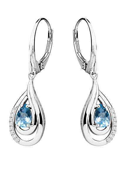 Luxus ezüst fülbevalók topáz és cirkónium kővel EG000005