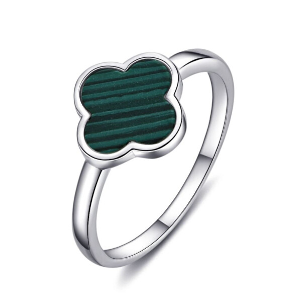 Stříbrný prsten pro štěstí Čtyřlístek R0004469-P