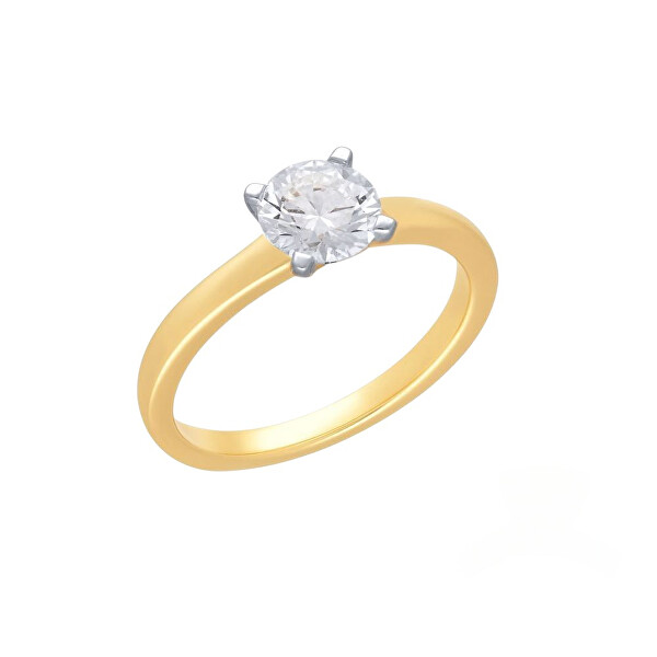 Luxusní zlatý prsten s laboratorními diamanty RAL00204-P