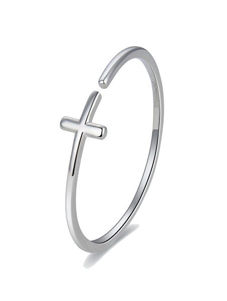 Minimalistický stříbrný prsten pro ženy Křížek R0002585-P