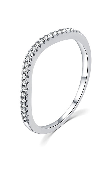 Minimalista  ezüst gyűrű cirkónium kövekkel R00023