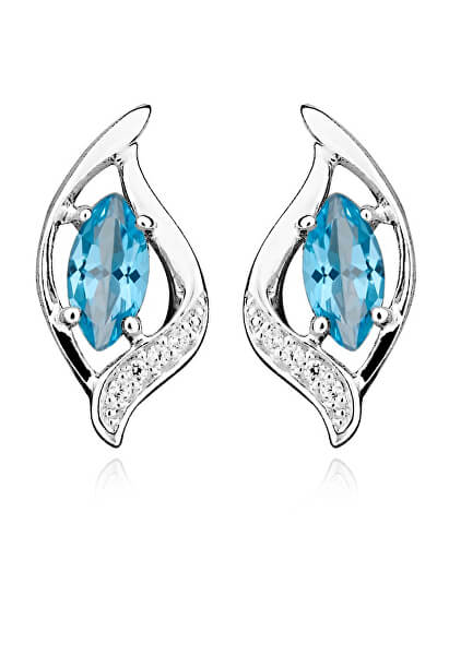 Moderni orecchini in argento con topazi e zirconi EG000042