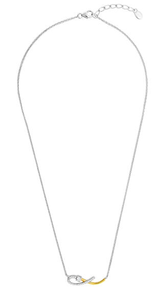 Nadčasový bicolor náhrdelník so zirkónmi N0000486