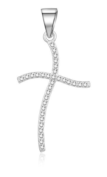 Zeitloser Silberanhänger Kreuz mit Zirkonen P0000743