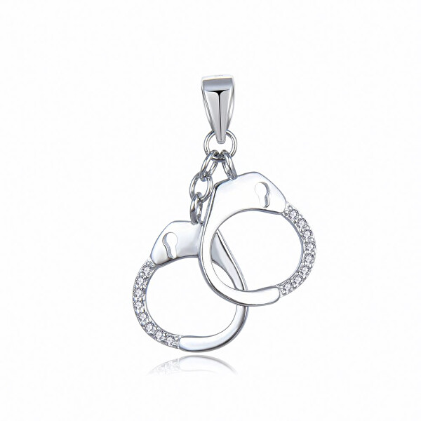 Nadčasový stříbrný přívěsek se zirkony Pouta P0001299