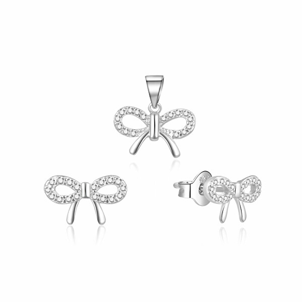 Set di gioielli in argento delicati Fiocchi S0000259 (pendente, orecchini)