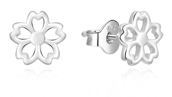 Gyengéd ezüst fülbevalók Virágok E0002345