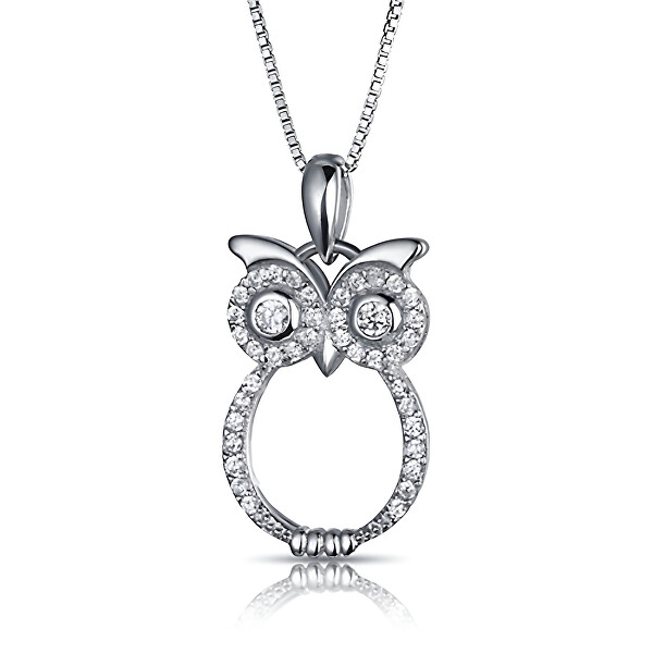 Něžný stříbrný přívěsek Sova P0001437