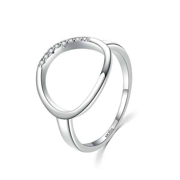 Elegante anello in argento con zirconi R0001901