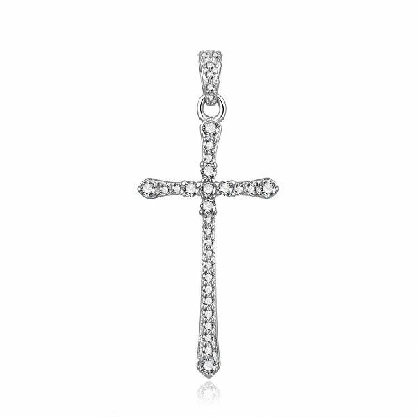 Originaler Silberanhänger Kreuz mit Zirkonen P0001239