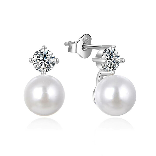 Gyönyörű ezüst fülbevaló gyöngyökkel Naomi E0003104
