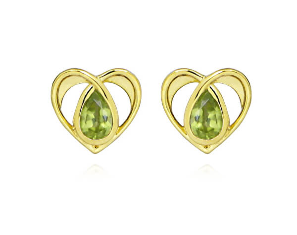 Romantikusaranyozott fülbevalók olivin kővel EG000072