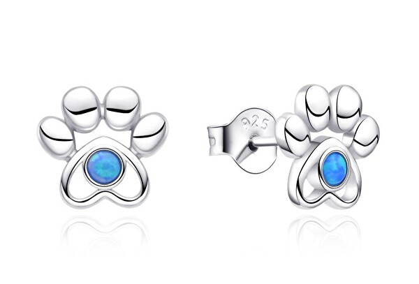 Roztomilé stříbrné náušnice pecky Tlapka E0003935