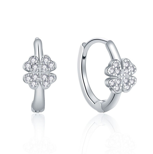 Stříbrné třpytivé kruhy Čtyřlístek E0002907