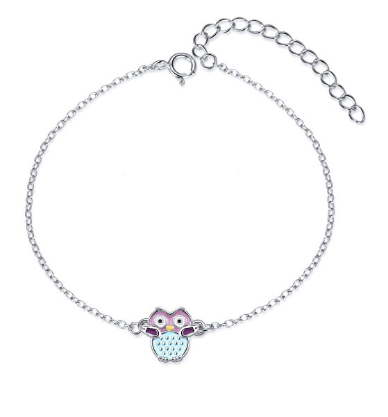 Stříbrný dívčí náramek se sovičkou B0001386