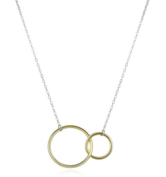 Stilvolle zweifarbige Halskette Kreise N0000289