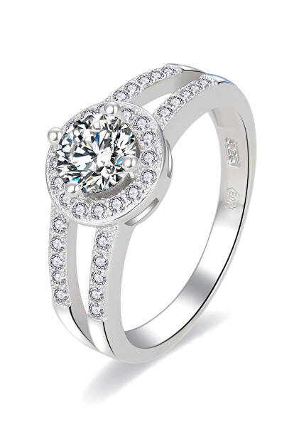 Stílusos csillogó ezüst gyűrű Serafina R00027
