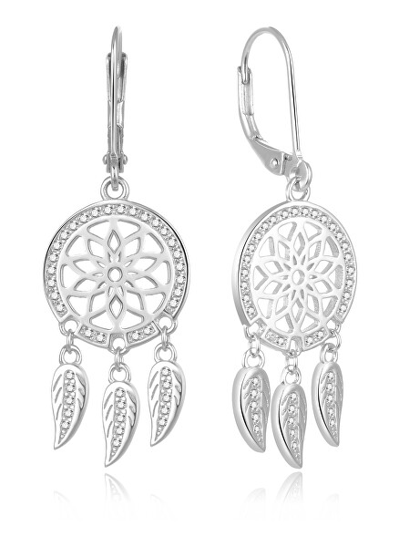 Affascinanti orecchini in argento con zirconi E0001842
