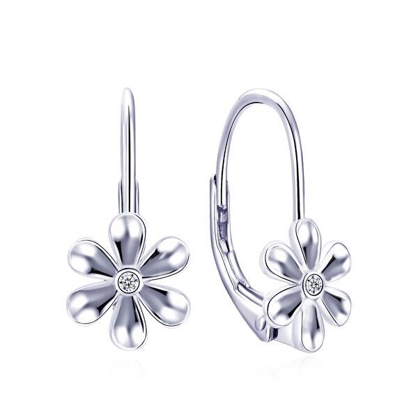 Visací stříbrné náušnice Květina E0000333