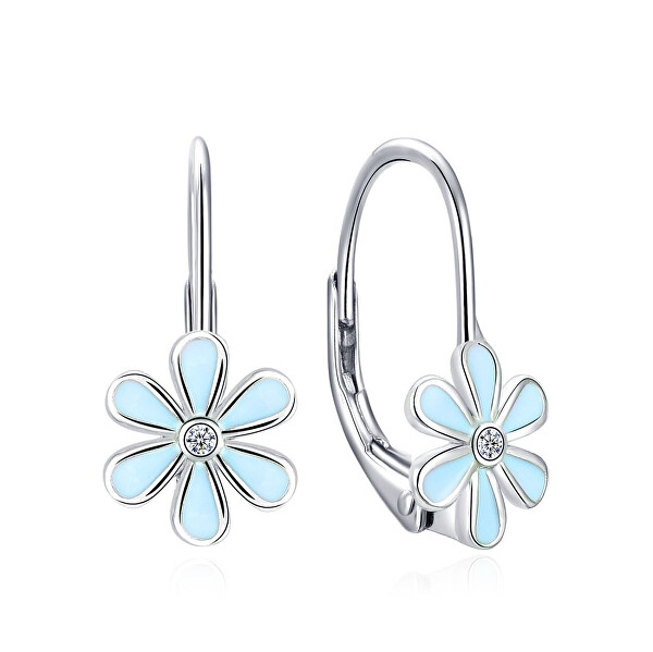 Visací stříbrné náušnice Květina E0000555