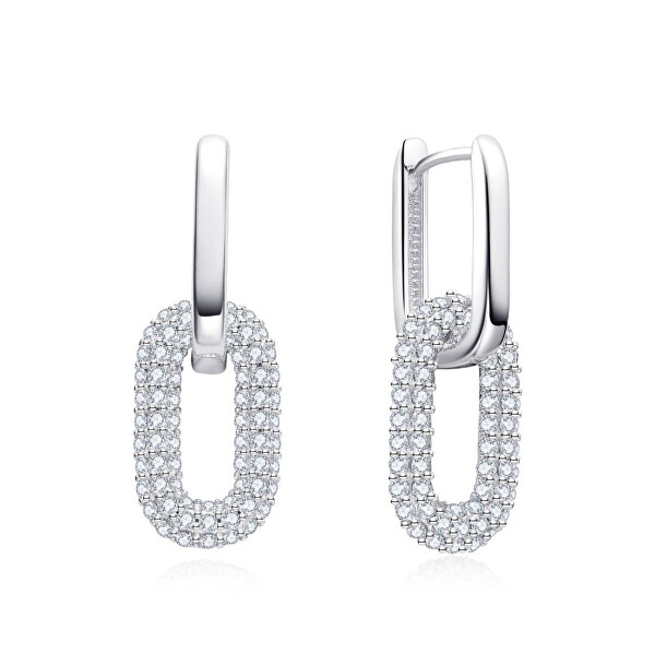 Visací stříbrné náušnice se zirkony E0004967