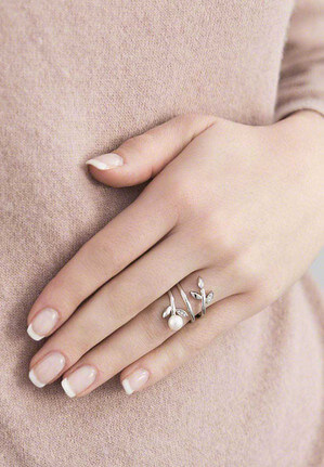 Ocelový prsten s perlou Gioia SAER26