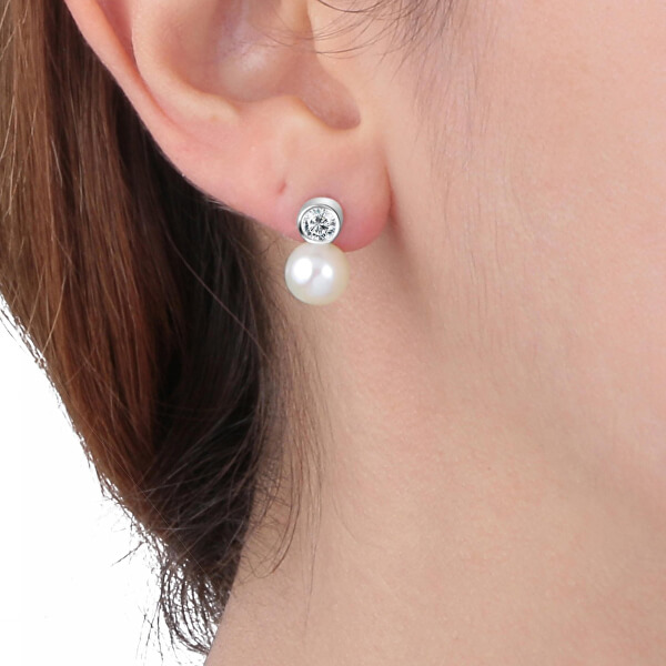 Orecchini in argento con vere perle Perla SANH04
