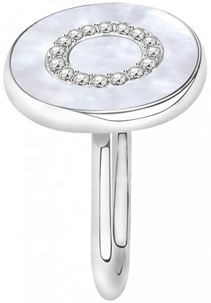 Stříbrný prsten s perletí a krystaly Perfetta SALX09