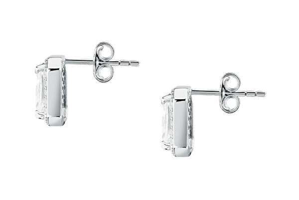 Blyštivé stříbrné náušnice s kubickými zirkony Tesori SAIW320